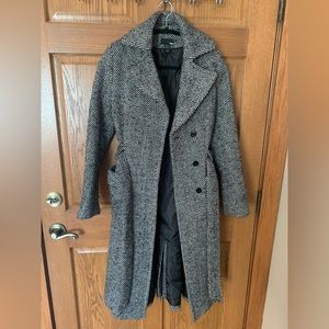H&M Midi Tweed Coat - Size Small